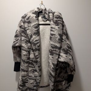 G.I.L.I. Gray and Black Teddy Jacket - Oversized Sherpa Fleece Lined!